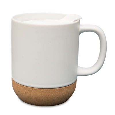 Coloured Sublimation Mug with Lid and Cork Base